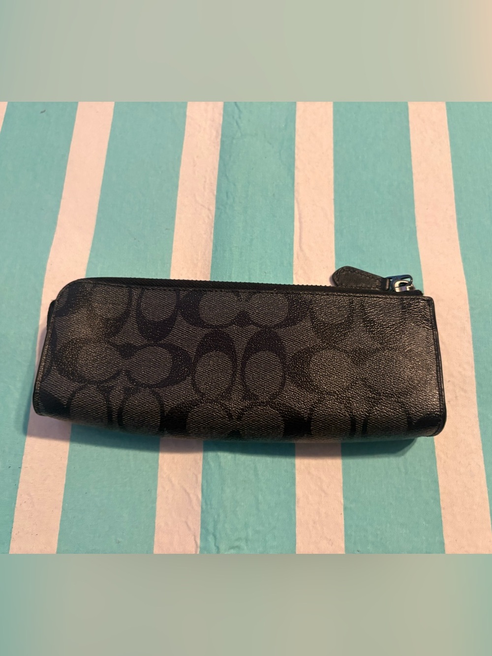 Coach Black Signature Zip Pencil Pouch
